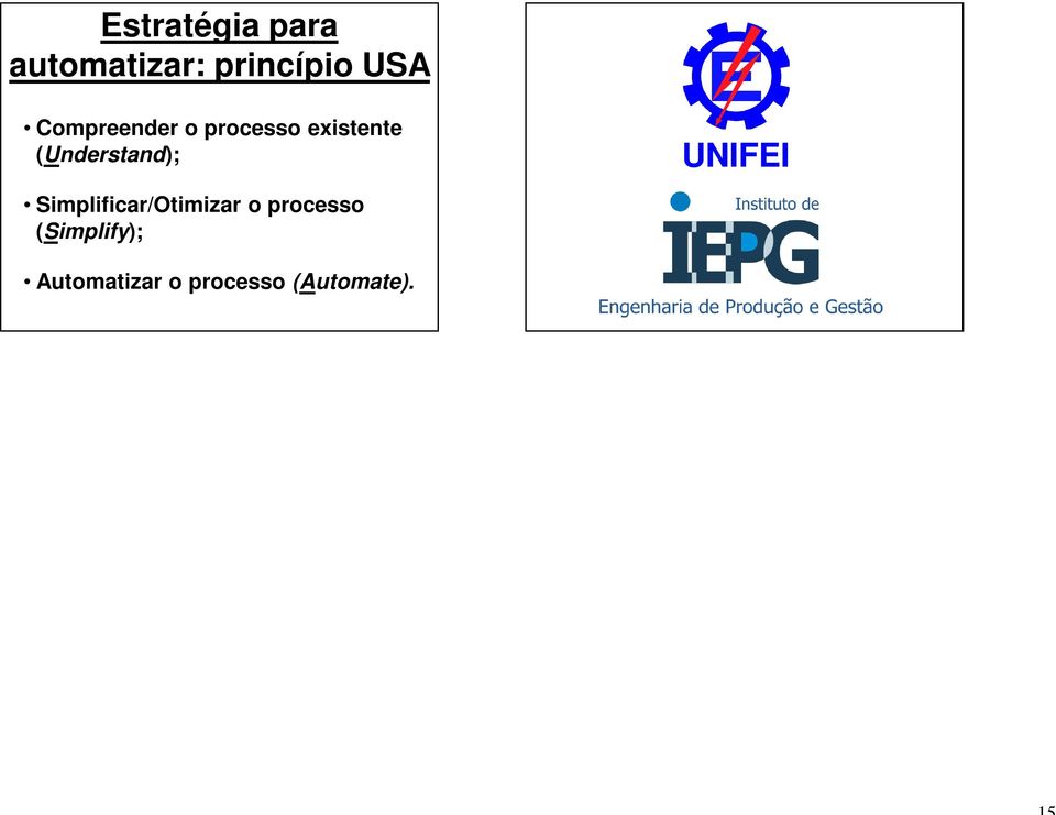(Understand); UNIFEI Simplificar/Otimizar o