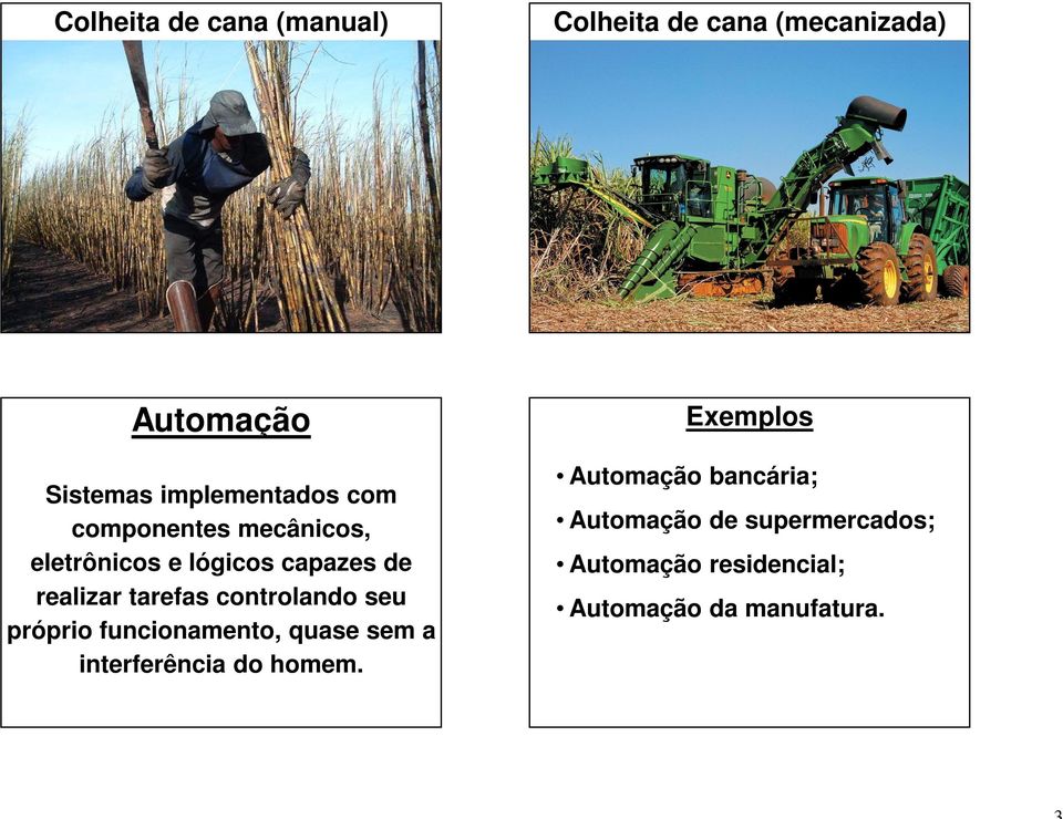 tarefas controlando seu próprio funcionamento, quase sem a interferência do homem.