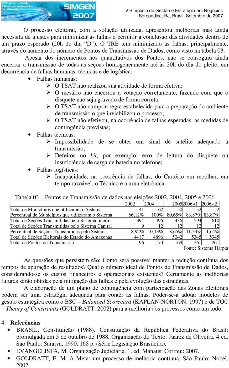 Apesar dos incrementos nos quantitativos dos Pontos, não se conseguiu ainda encerrar a transmissão de todas as seções homogeneamente até às 20h do dia do pleito, em decorrência de falhas humanas,