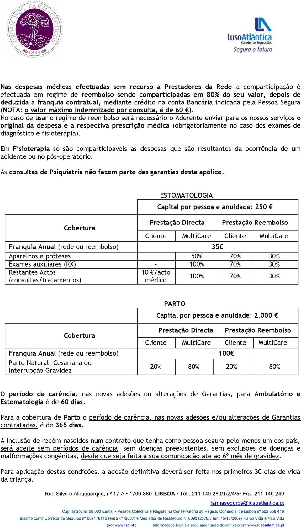 No caso de usar o regime de reembolso será necessário o Aderente enviar para os nossos serviços o original da despesa e a respectiva prescrição médica (obrigatoriamente no caso dos exames de