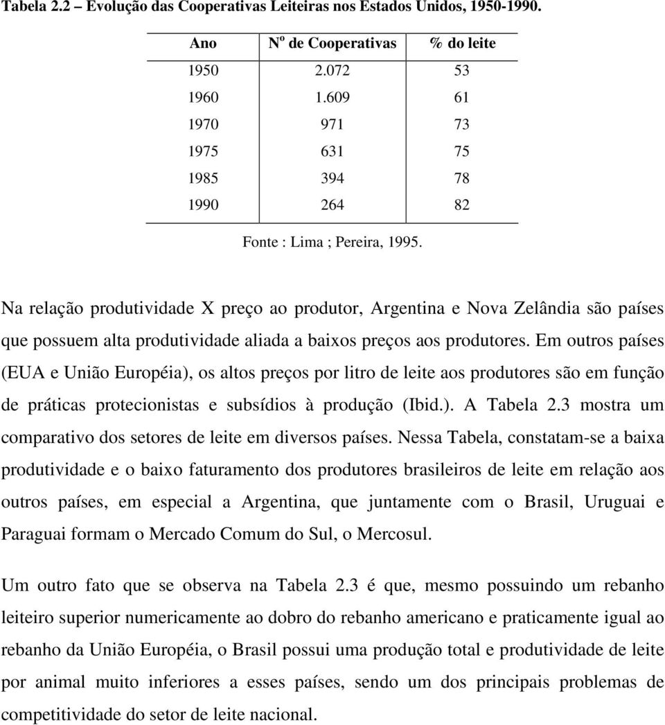 Na relação produtividade X preço ao produtor, Argentina e Nova Zelândia são países que possuem alta produtividade aliada a baixos preços aos produtores.