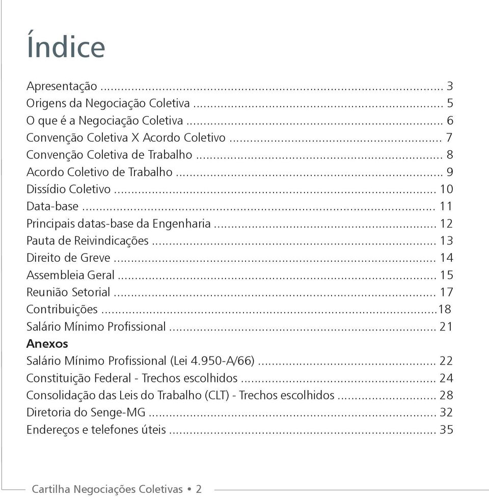 .. 14 Assembleia Geral... 15 Reunião Setorial... 17 Contribuições...18 Salário Mínimo Profissional... 21 Anexos Salário Mínimo Profissional (Lei 4.950-A/66).