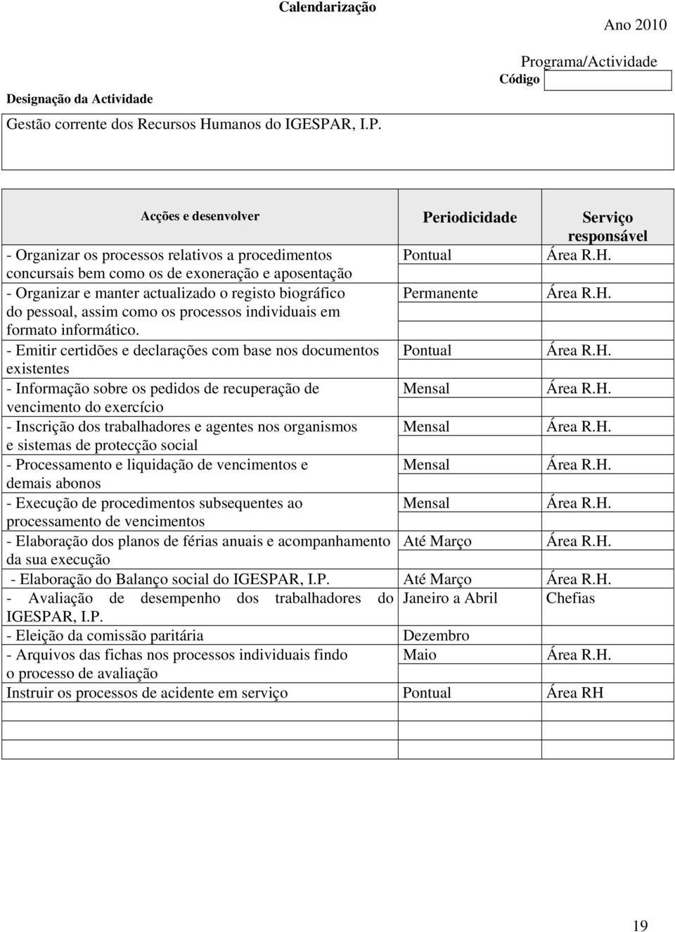 concursais bm como os d xonração aposntação - Organizar mantr actualizado o rgisto biográfico Prmannt Ára R.H. do pssoal, assim como os procssos individuais m formato informático.