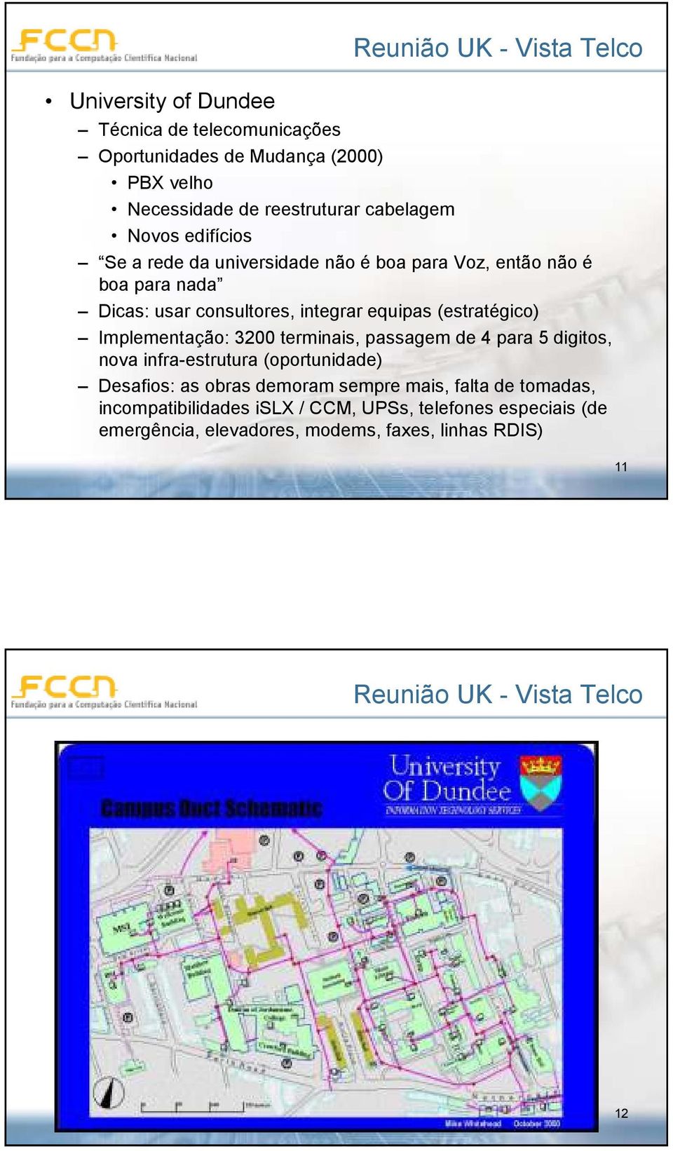 (estratégico) Implementação: 3200 terminais, passagem de 4 para 5 digitos, nova infra-estrutura (oportunidade) Desafios: as obras demoram sempre