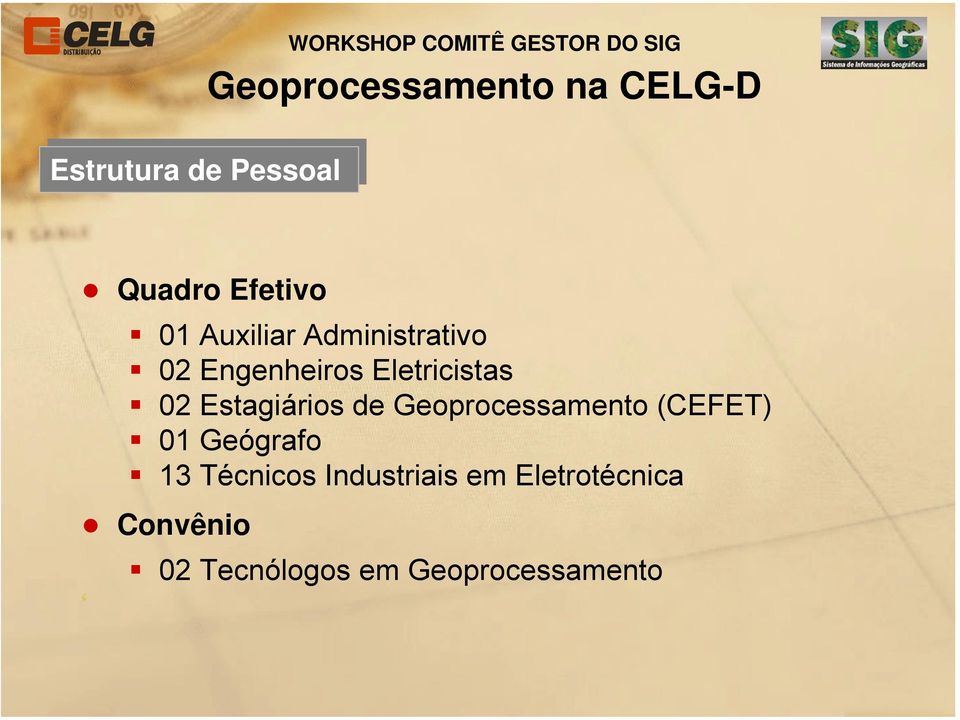 Engenheiros Eletricistas 02 Estagiários de Geoprocessamento (CEFET) 01