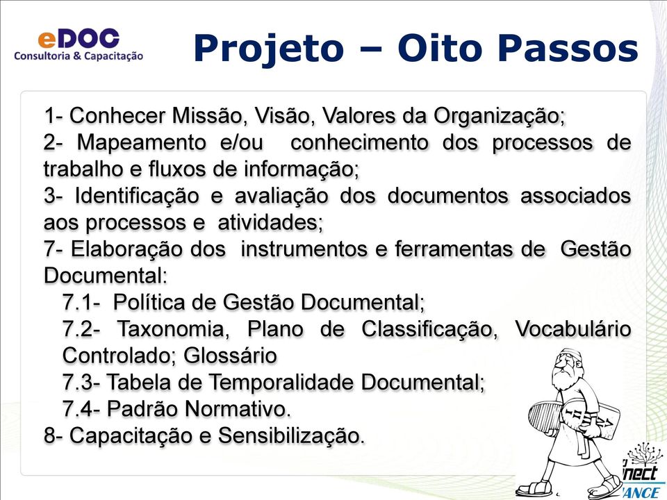 Elaboração dos instrumentos e ferramentas de Gestão Documental: 7.1- Política de Gestão Documental; 7.