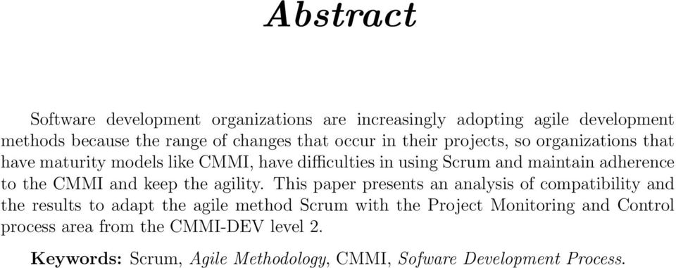 CMMI and keep the agility.