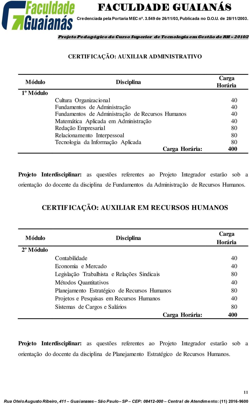 ao Projeto Integrador estarão sob a orientação do docente da disciplina de Fundamentos da Administração de Recursos Humanos.