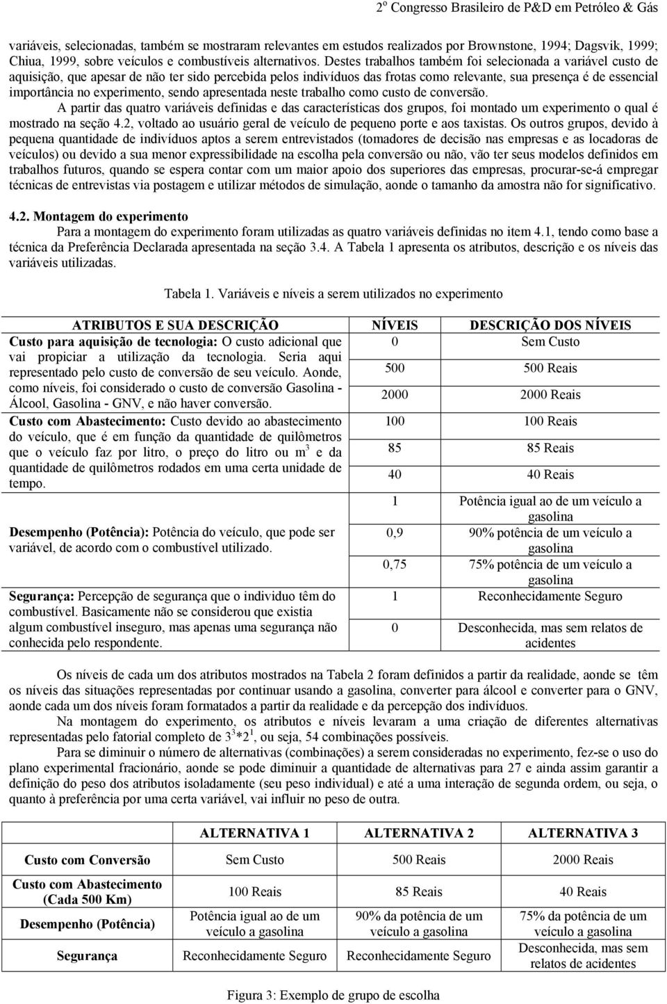 nst trabalho como custo d convrsão. A partir das quatro variávis dfinidas das caractrísticas dos grupos, foi montado um xprimnto o qual é mostrado na sção 4.