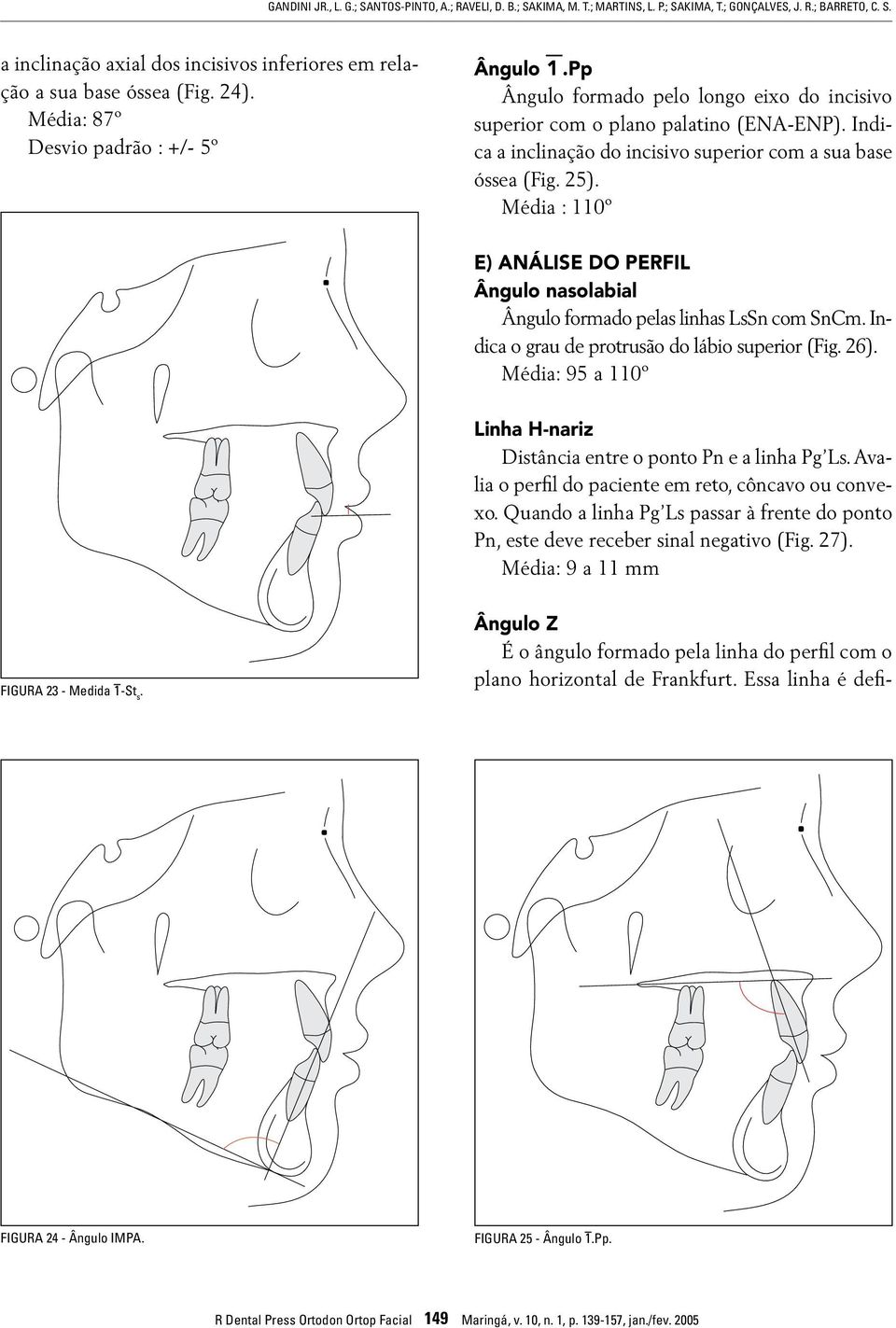 25). Média : 110º E) ANÁLISE DO PERFIL Ângulo nasolabial Ângulo formado pelas linhas LsSn com SnCm. Indica o grau de protrusão do lábio superior (Fig. 26).