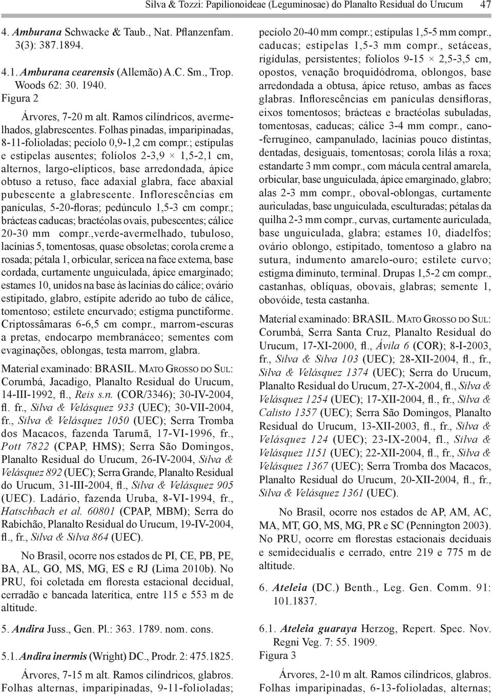 ; estípulas e estipelas ausentes; folíolos 2-3,9 1,5-2,1 cm, alternos, largo-elípticos, base arredondada, ápice obtuso a retuso, face adaxial glabra, face abaxial pubescente a glabrescente.