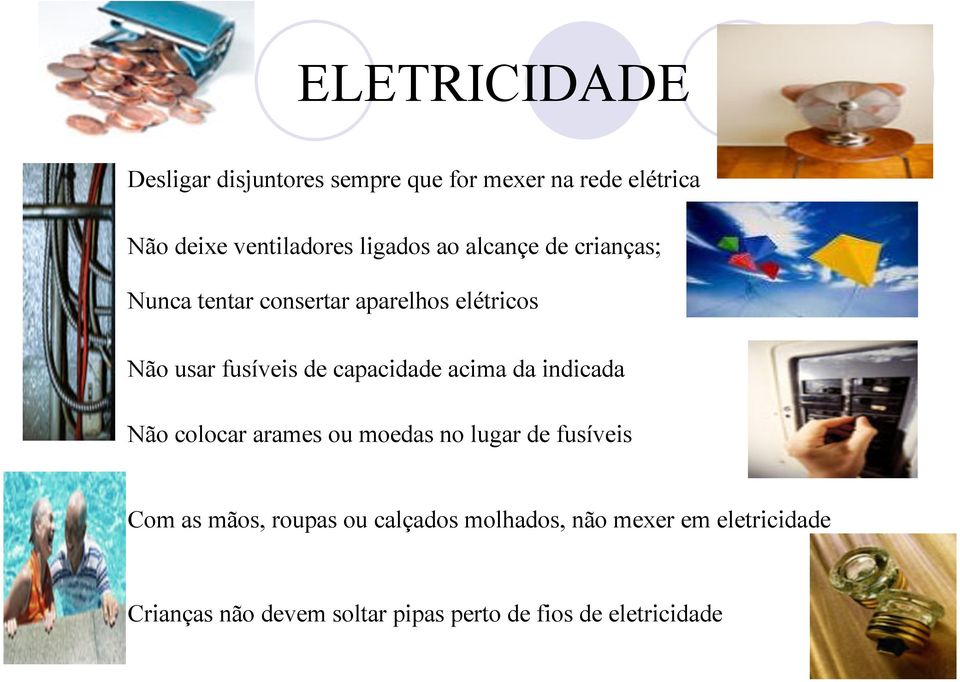 Não usar fusíveis de capacidade acima da indicada! Não colocar arames ou moedas no lugar de fusíveis!