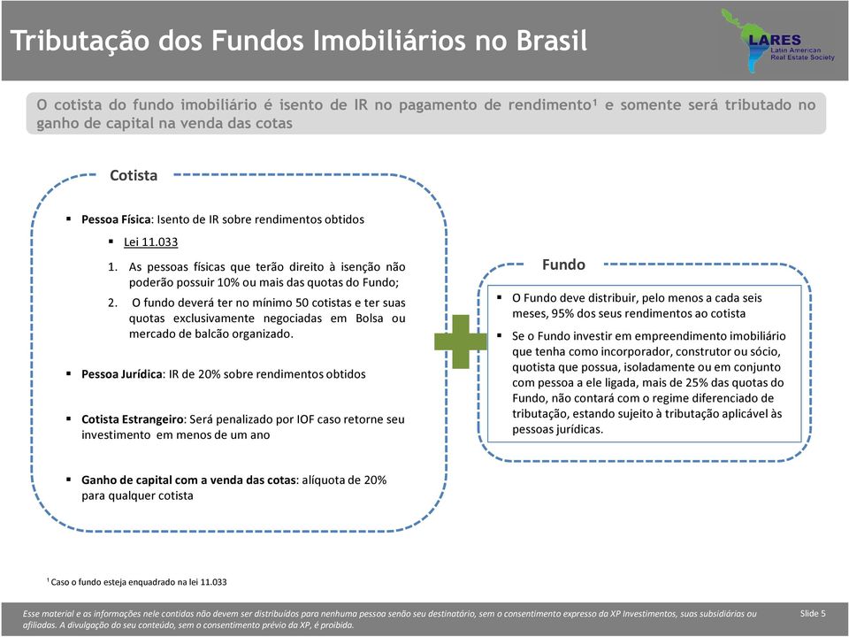 O fundo deverá ter no mínimo 50 cotistas e ter suas quotas exclusivamente negociadas em Bolsa ou mercado de balcão organizado.