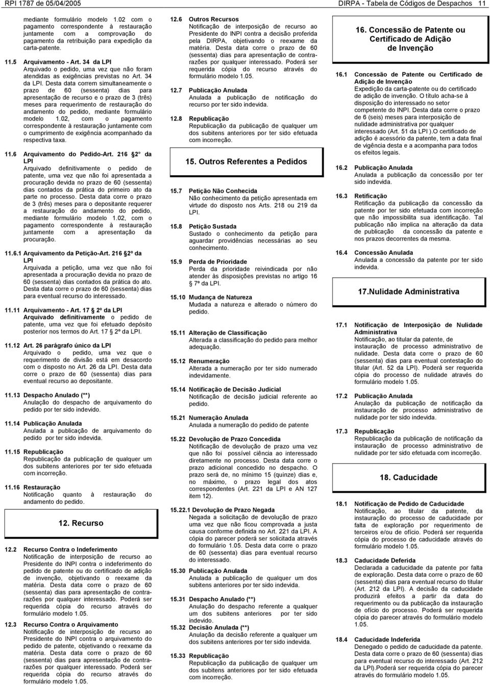 34 da LPI Arquivado o pedido, uma vez que não foram atendidas as exigências previstas no Art. 34 da LPI.