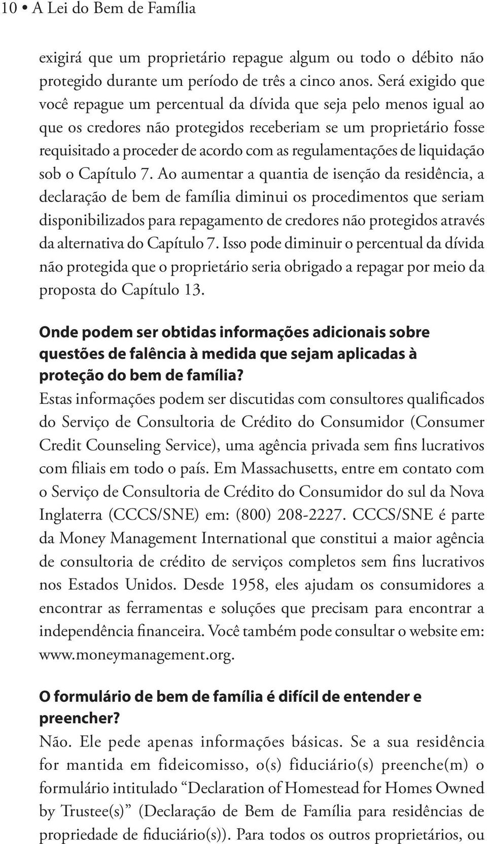 regulamentações de liquidação sob o Capítulo 7.