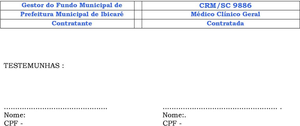 Clínico Geral Contratante Contratada