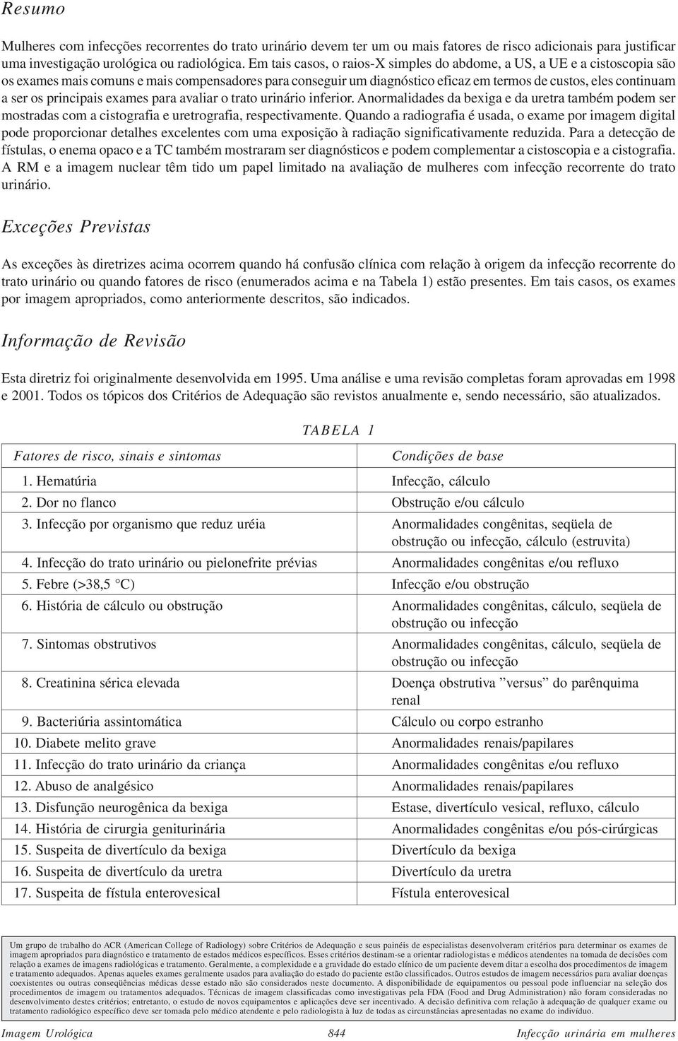 principais exames para avaliar o trato urinário inferior. Anormalidades da bexiga e da uretra também podem ser mostradas com a cistografia e uretrografia, respectivamente.