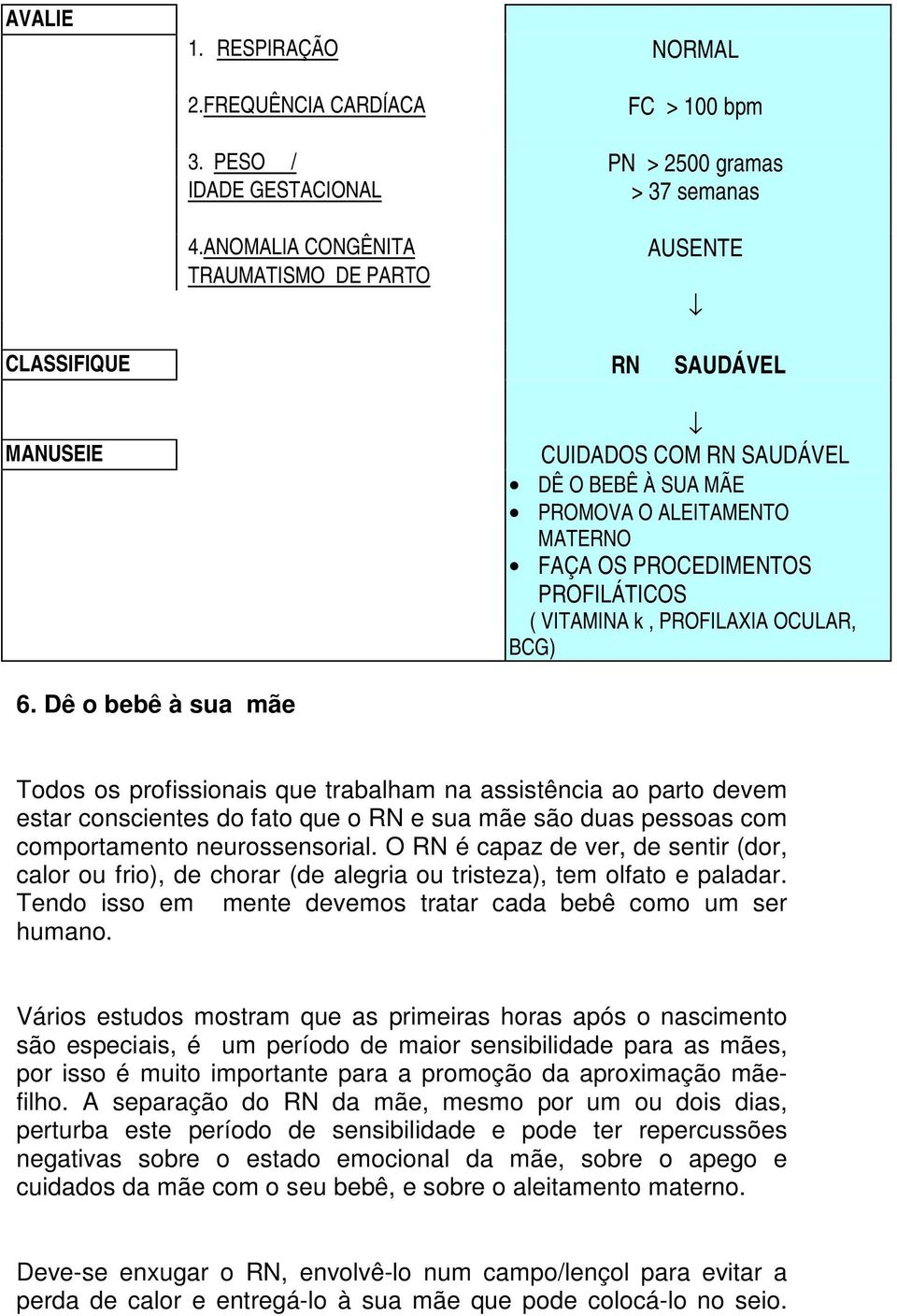 VITAMINA k, PROFILAXIA OCULAR, BCG) 6.