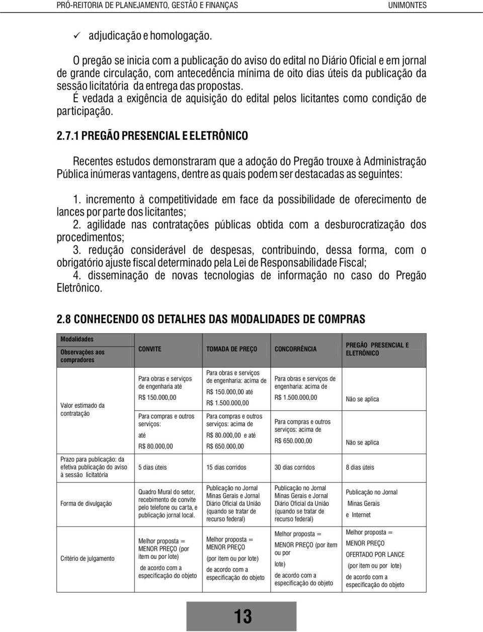 das propostas. É vedada a exigência de aquisição do edital pelos licitantes como condição de participação. 2.7.