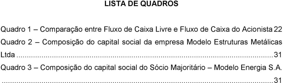 social da empresa Modelo Estruturas Metálicas Ltda.