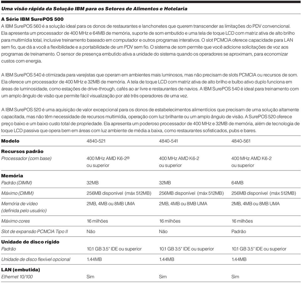 Ela apresenta um processador de 400 MHz e 64MB de memória, suporte de som embutido e uma tela de toque LCD com matriz ativa de alto brilho para multimídia total, inclusive treinamento baseado em