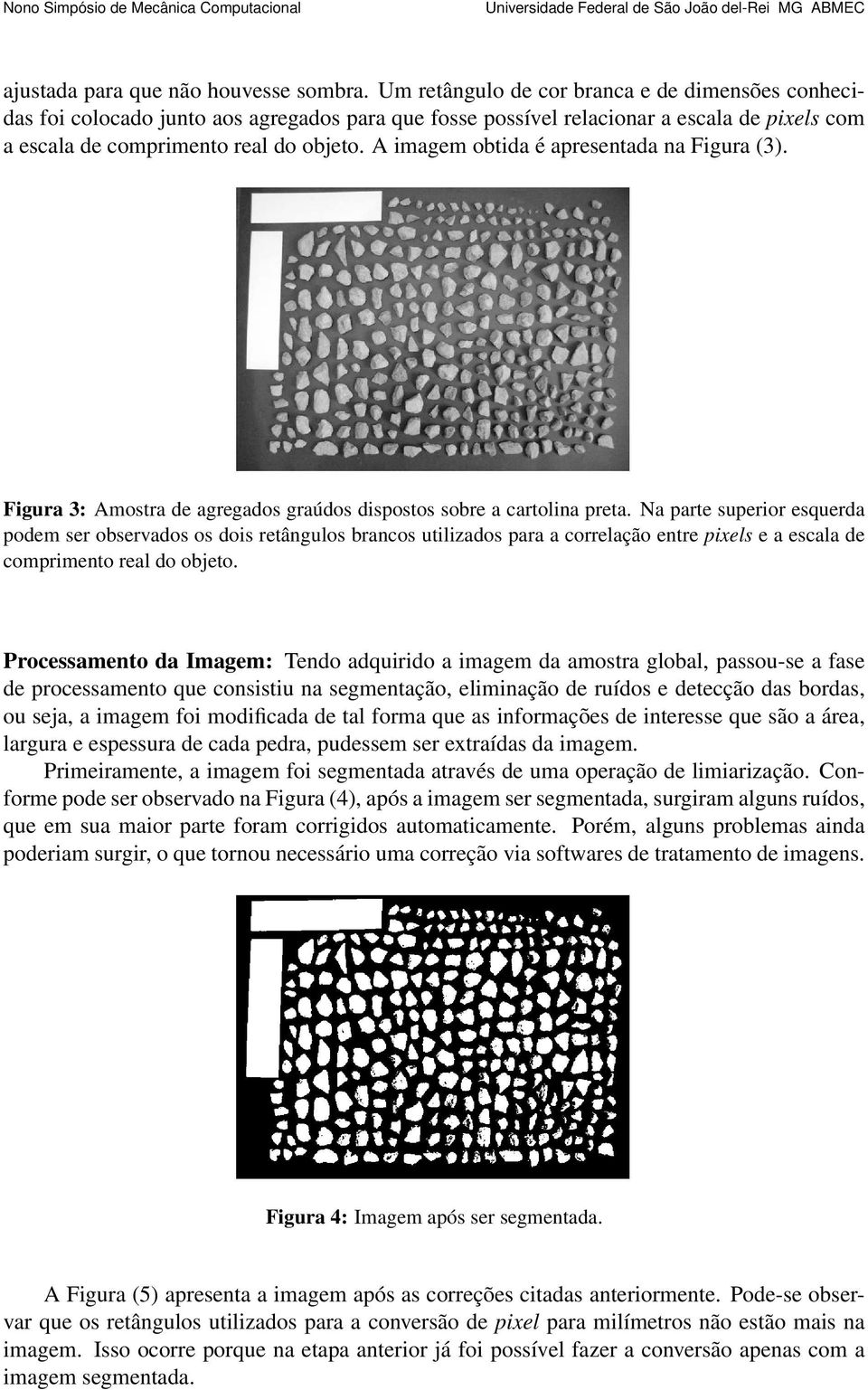A imagem obtida é apresentada na Figura (3). Figura 3: Amostra de agregados graúdos dispostos sobre a cartolina preta.