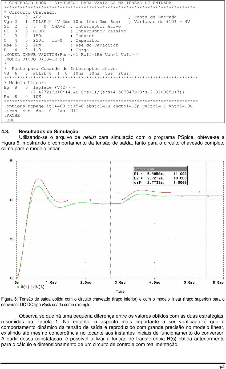 0 1.0 ; Carga.MODEL CHAVE VSWITCH(Ron=.01 Roff=1E6 Von=1 Voff=0).