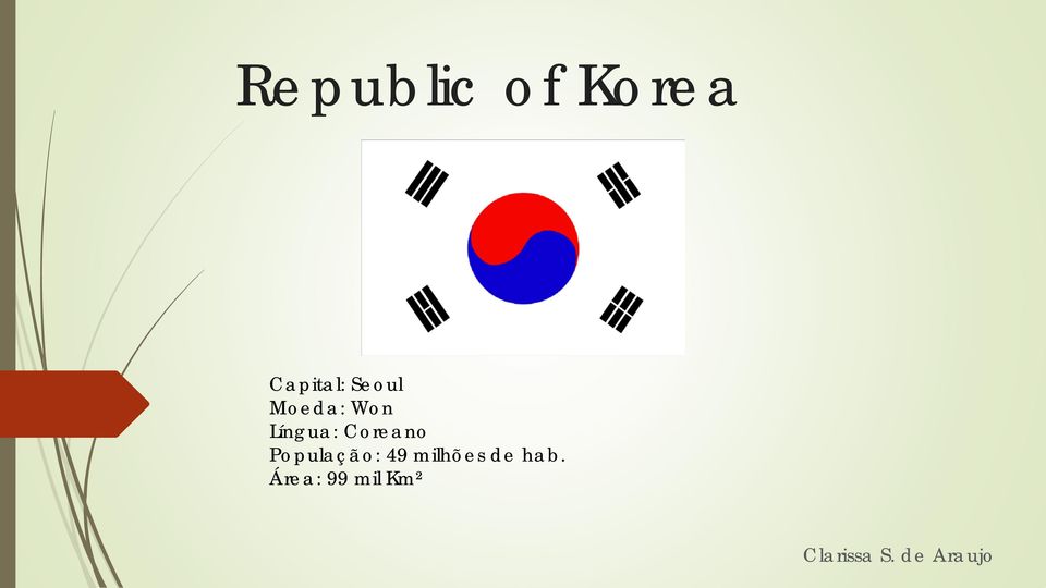 Coreano População: 49 milhões