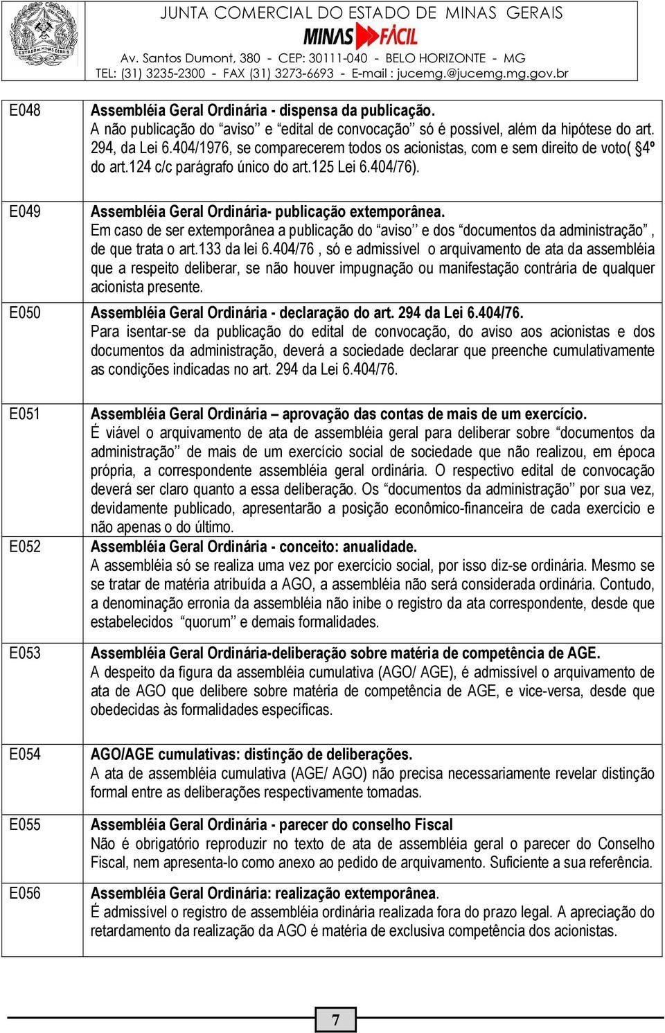 Em caso de ser extemporânea a publicação do aviso e dos documentos da administração, de que trata o art.133 da lei 6.