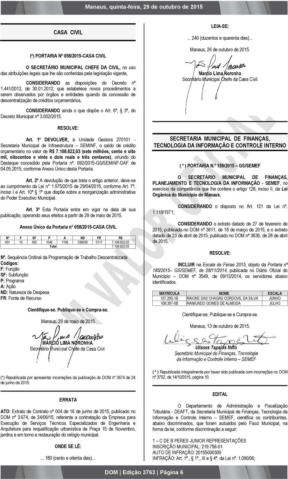 , de 30.01.2012, que estabelece novos procedimentos a serem observados por órgãos e entidades quando da concessão de descentralização de créditos orçamentários, CONSIDERANDO ainda o que dispõe o Art.