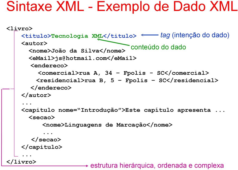com</email> <endereco> <comercial>rua A, 34 Fpolis - SC</comercial> <residencial>rua B, 5 Fpolis SC</residencial>