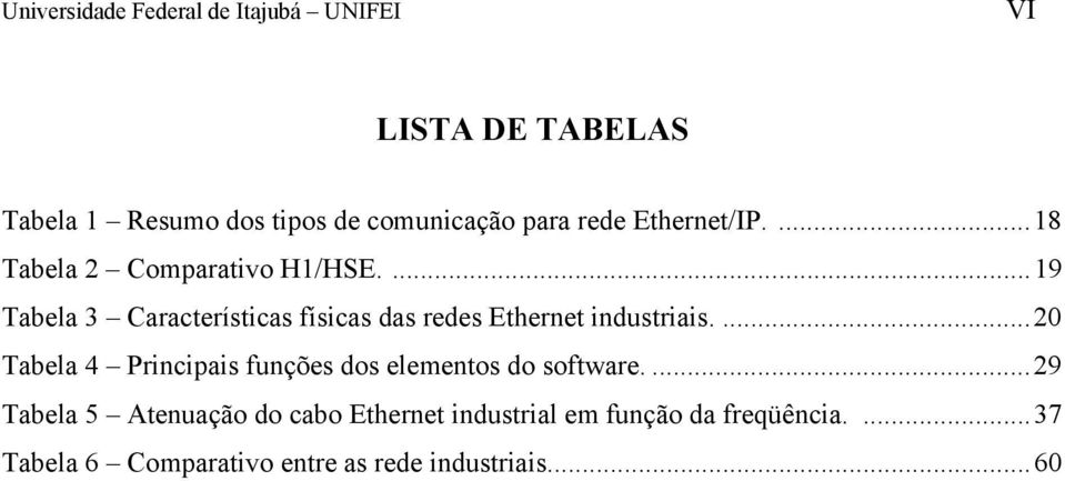 ...19 Tabela 3 Características físicas das redes Ethernet industriais.