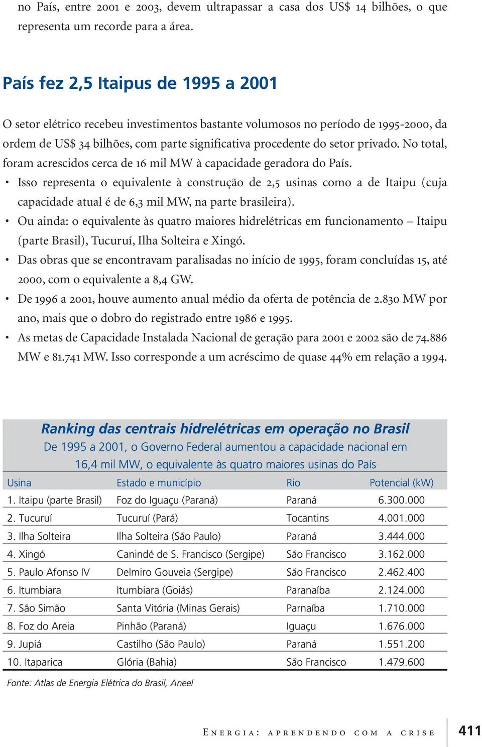 No total, foram acrescidos cerca de 16 mil MW à capacidade geradora do País.