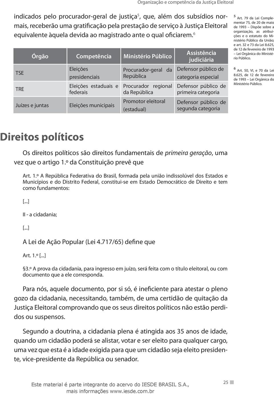 6 TSE TRE Órgão Competência Ministério Público Juízes e juntas Eleições presidenciais Eleições estaduais e federais Eleições municipais Procurador-geral da República Procurador regional da República