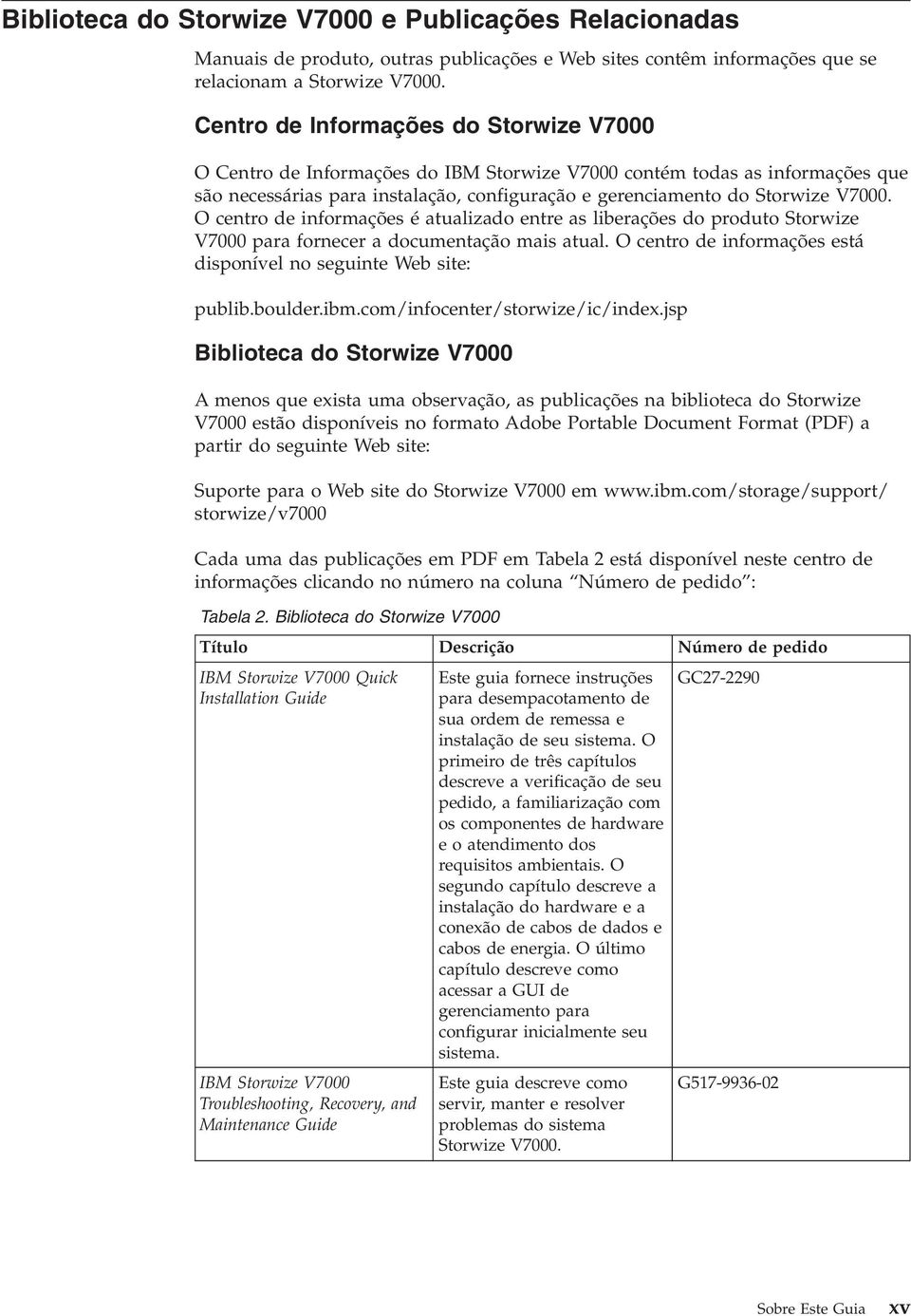 O centro de informações é atualizado entre as liberações do produto Storwize V7000 para fornecer a documentação mais atual. O centro de informações está disponíel no seguinte Web site: publib.boulder.