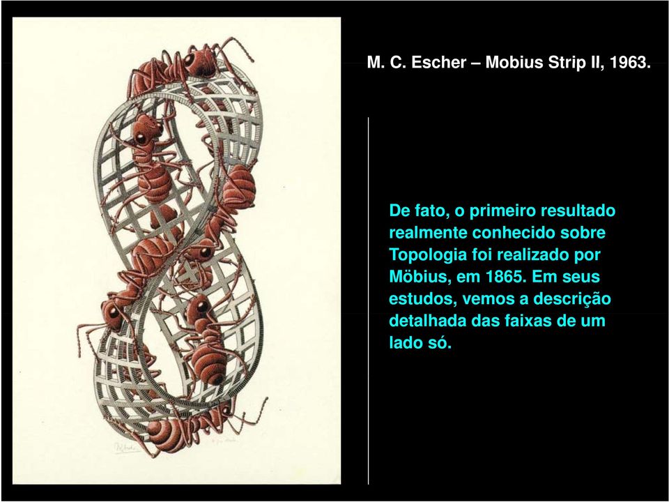 sobre Topologia foi realizado por Möbius, em 1865.