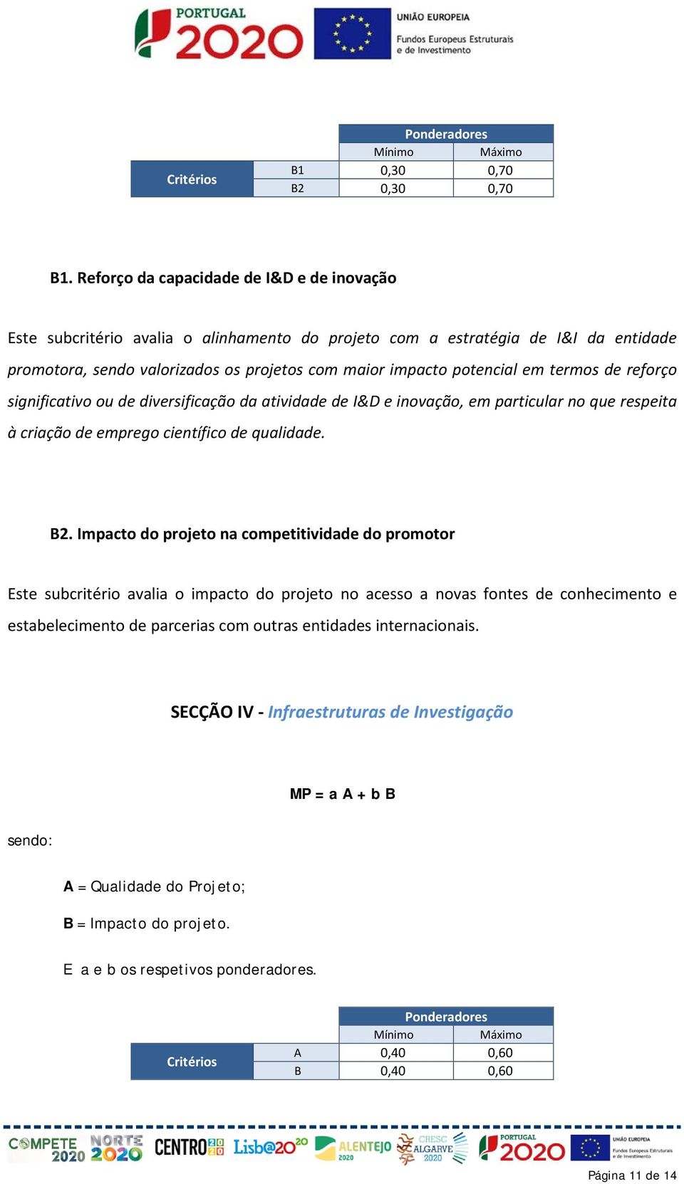 em termos de reforço significativo ou de diversificação da atividade de I&D e inovação, em particular no que respeita à criação de emprego científico de qualidade. B2.