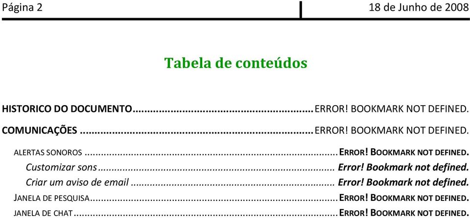 .. Error! Bookmark not defined. Criar um aviso de email... Error! Bookmark not defined. JANELA DE PESQUISA.