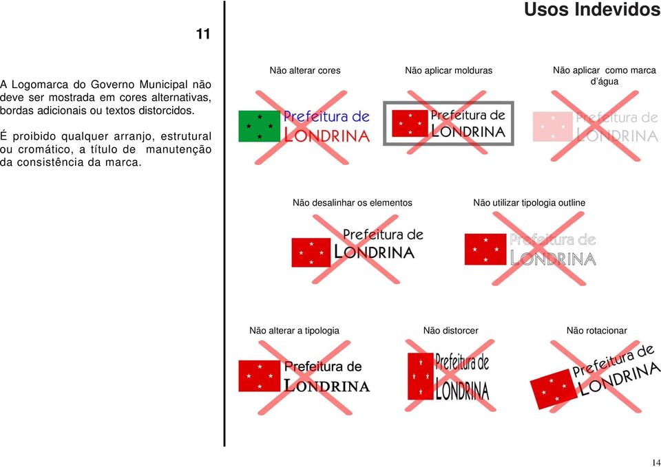 Não alterar cores Não aplicar molduras Não aplicar como marca d água É proibido qualquer arranjo,