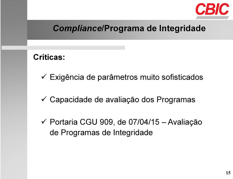 Capacidade de avaliação dos Programas Portaria