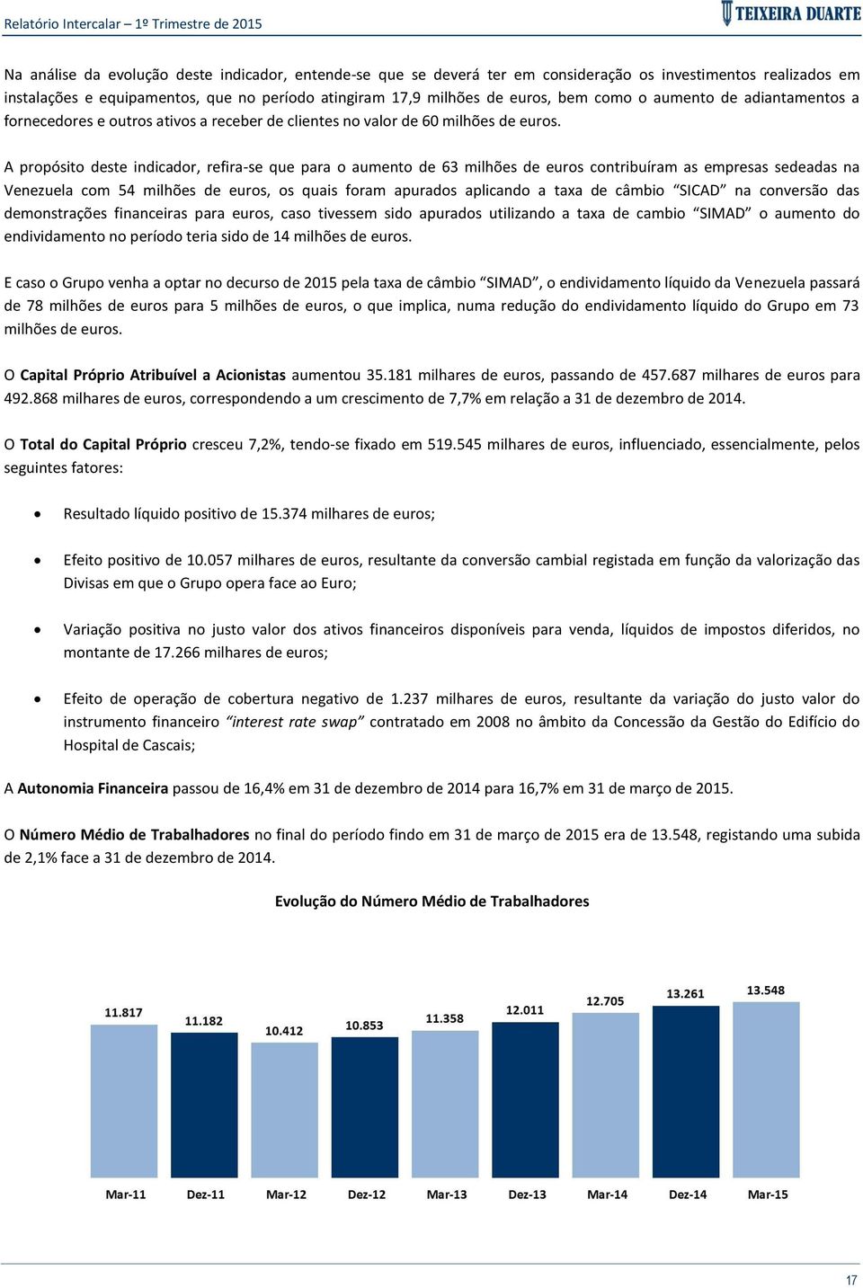 A propósito deste indicador, refira-se que para o aumento de 63 milhões de euros contribuíram as empresas sedeadas na Venezuela com 54 milhões de euros, os quais foram apurados aplicando a taxa de