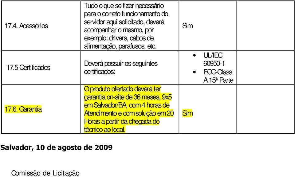 mesmo, por exemplo: drivers, cabos de alimentação, parafusos, etc.