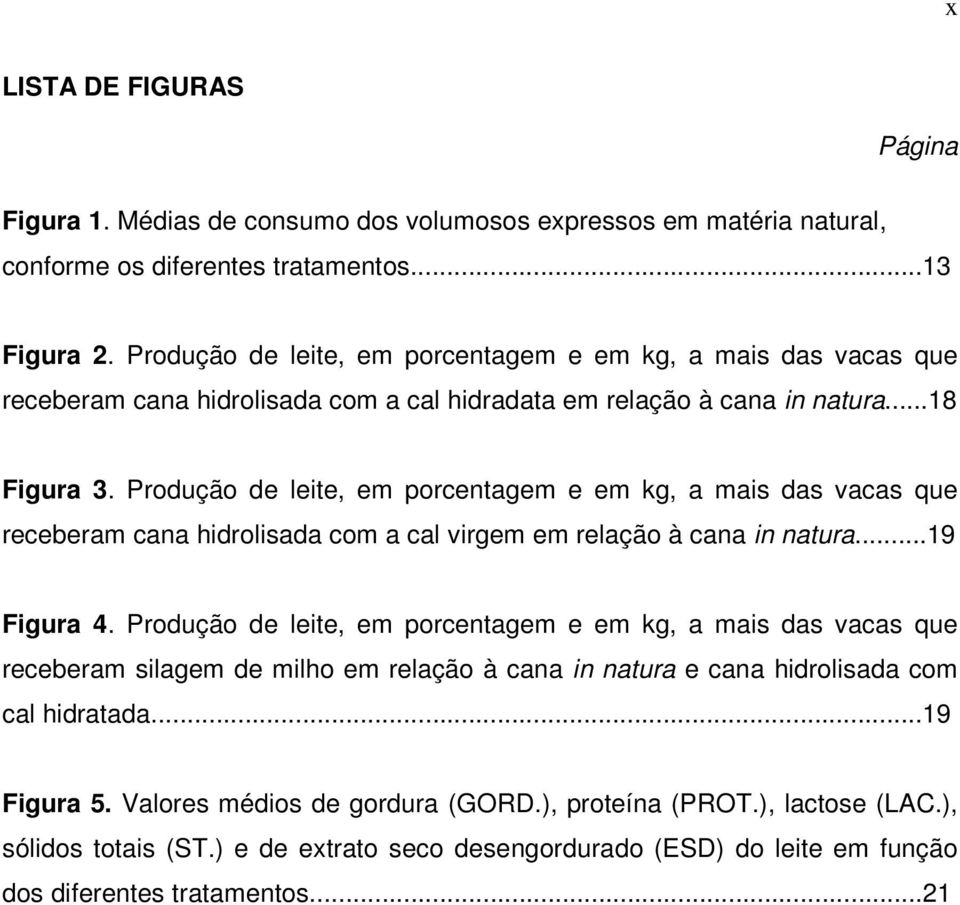 Produção de leite, em porcentagem e em kg, a mais das vacas que receberam cana hidrolisada com a cal virgem em relação à cana in natura...19 Figura 4.