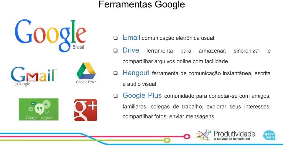 comunicação instantânea, escrita e audio visual Google Plus comunidade para conectar-se