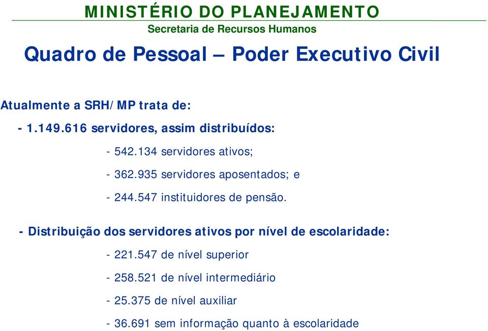 935 servidores aposentados; e - 244.547 instituidores de pensão.