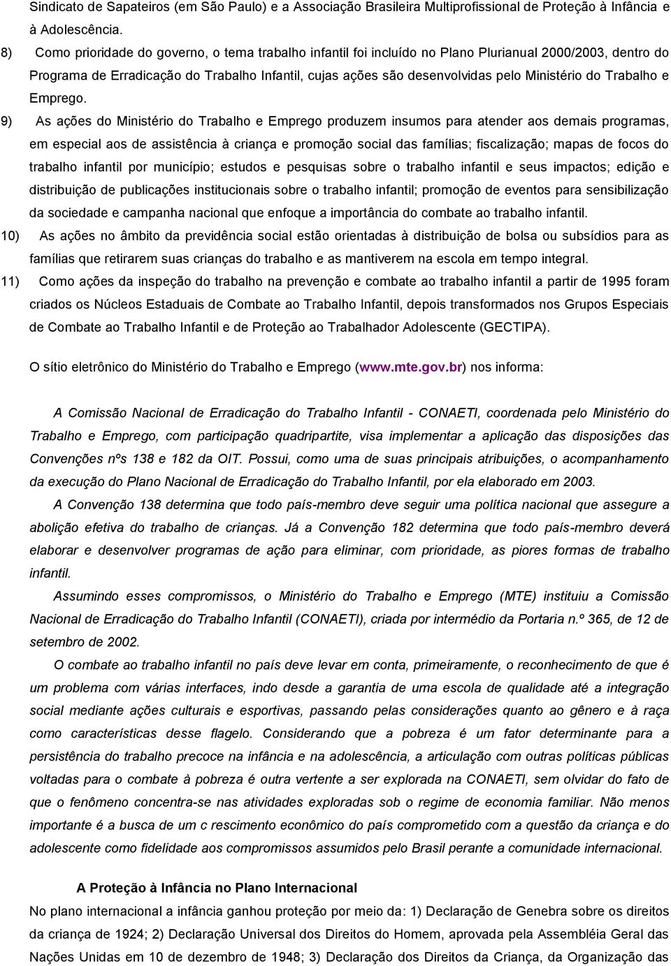 Ministério do Trabalho e Emprego.