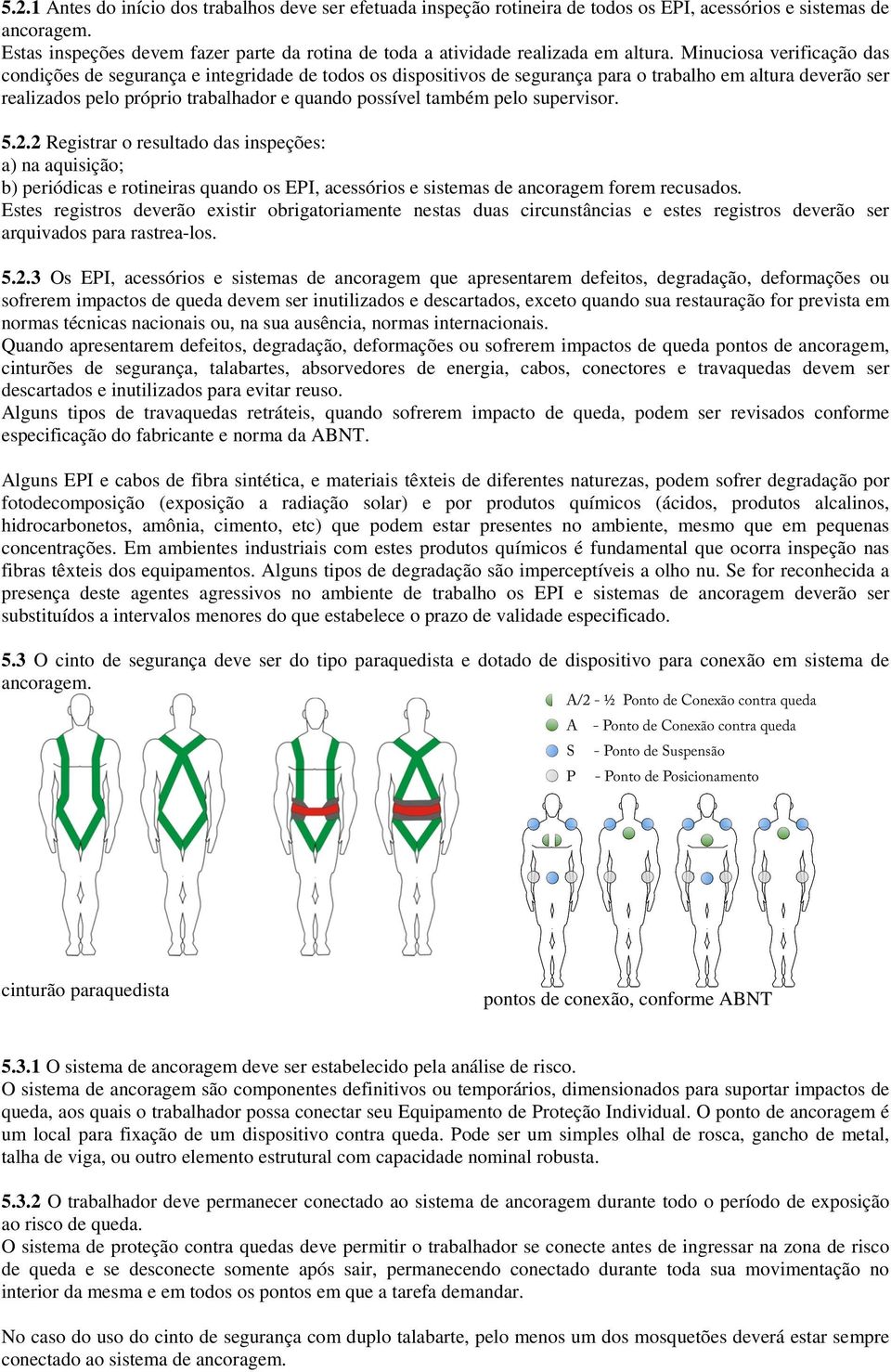 Minuciosa verificação das condições de segurança e integridade de todos os dispositivos de segurança para o trabalho em altura deverão ser realizados pelo próprio trabalhador e quando possível também