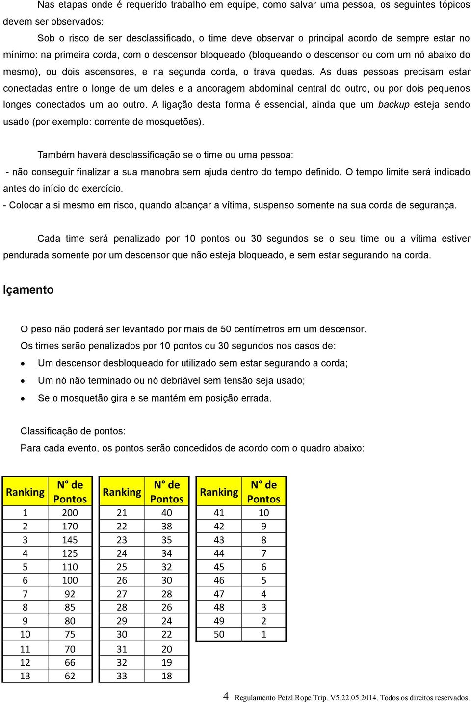 As duas pessoas precisam estar conectadas entre o longe de um deles e a ancoragem abdominal central do outro, ou por dois pequenos longes conectados um ao outro.