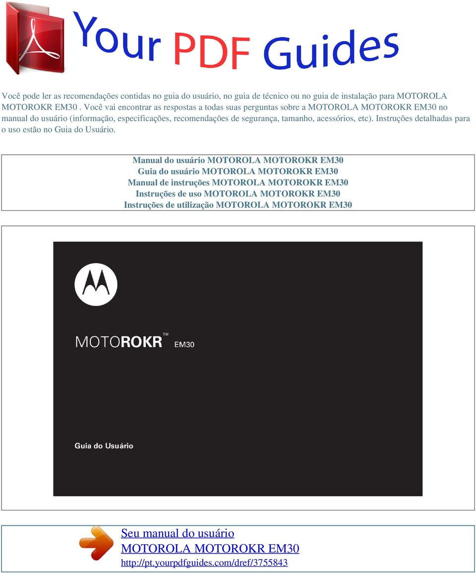 Você vai encontrar as respostas a todas suas perguntas sobre a no manual do usuário (informação, especificações,