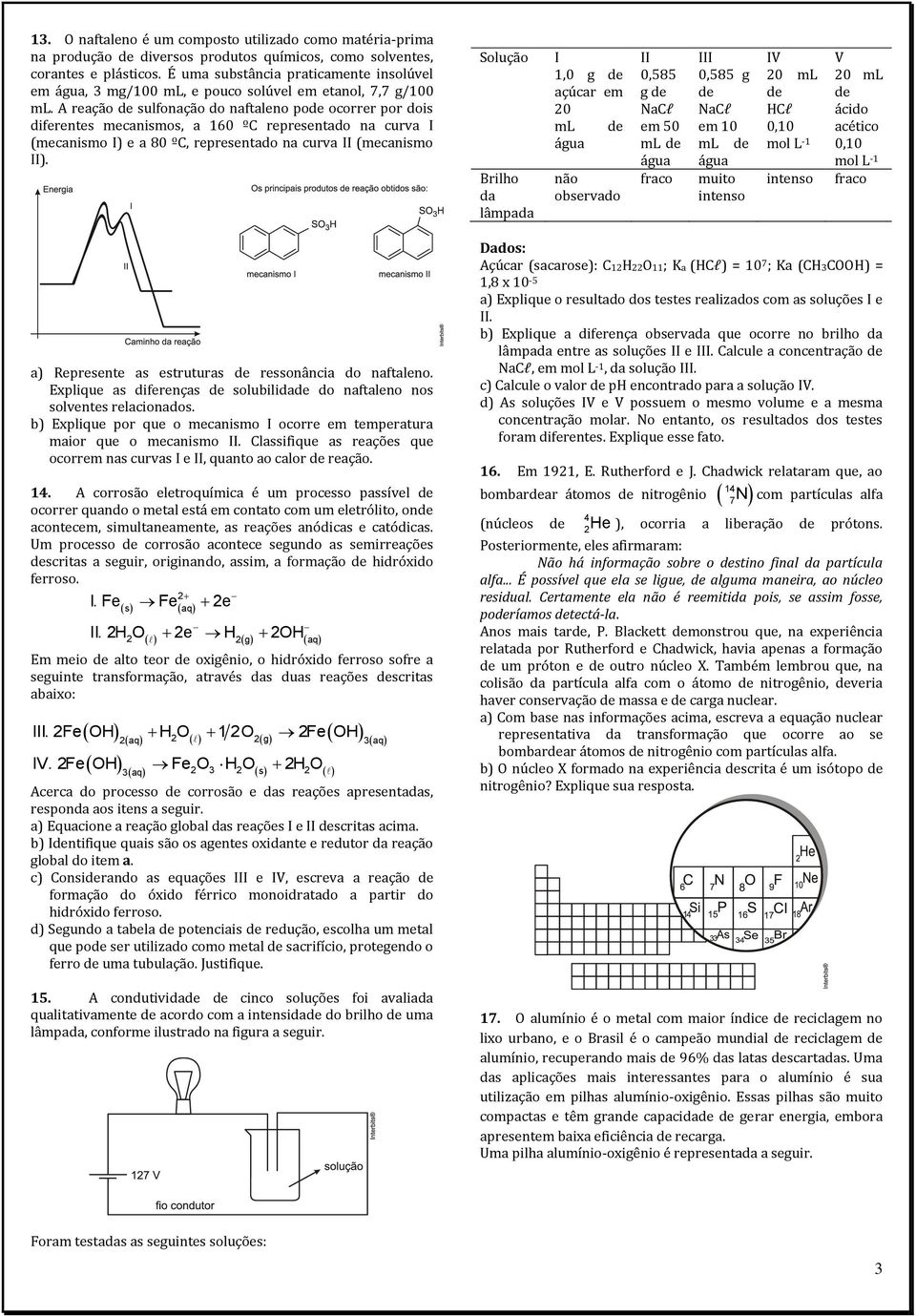 A reação de sulfonação do naftaleno pode ocorrer por dois diferentes mecanismos, a 60 ºC representado na curva I (mecanismo I) e a 80 ºC, representado na curva II (mecanismo II).